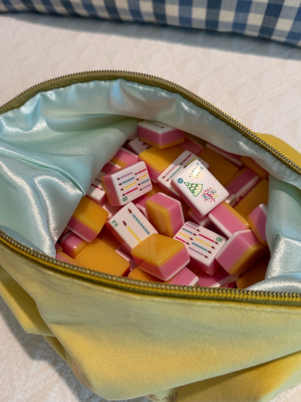American Mahjong Tiles with Yellow Zipper Pouch - Picture 14 of 14
